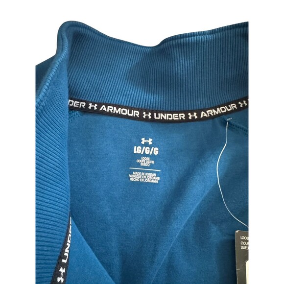 Under Armour Pullover Unstoppable Fleece Crop 1/4 Zip Womens Size L‎ Blue NWT - Picture 7 of 10